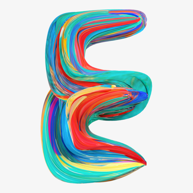 扭曲装饰英文字母e