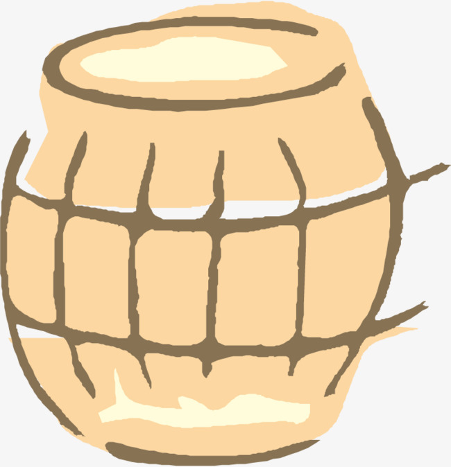 手绘简约黄色蓄水缸
