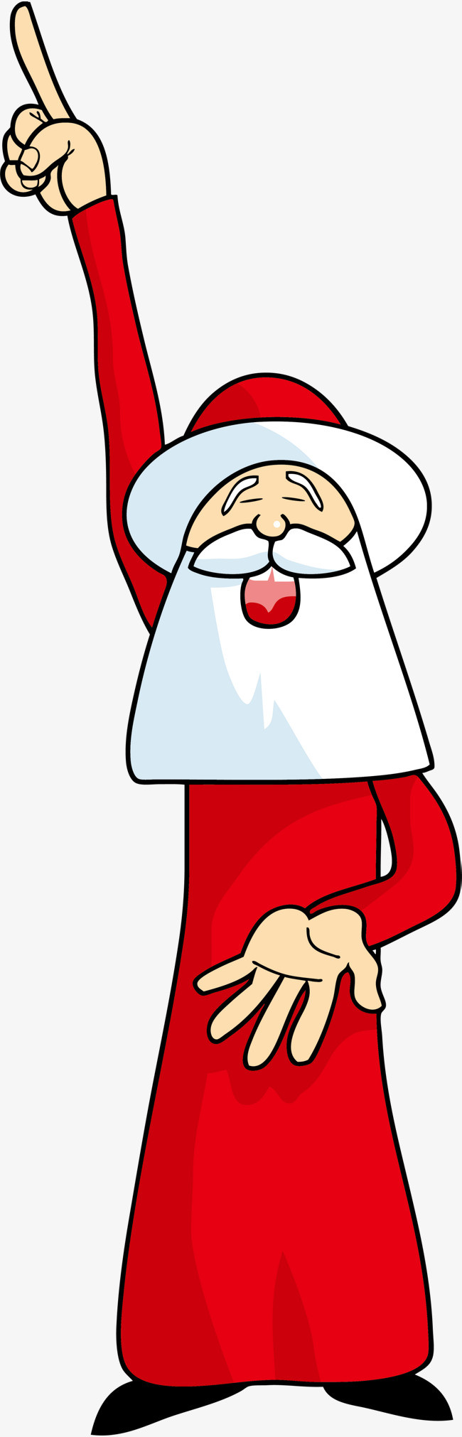 红色举手圣诞老人_png素材免费下载_ 1500*4663像素(编号:19271514)
