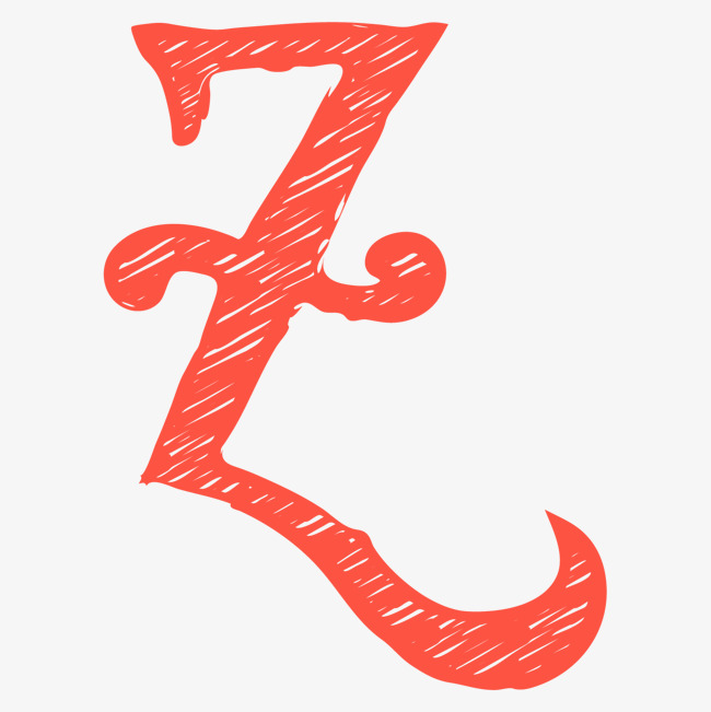 卡通手绘红色字母l