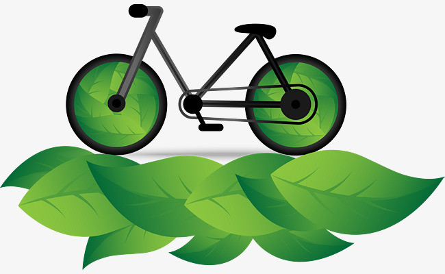 矢量绿色自行车素材图