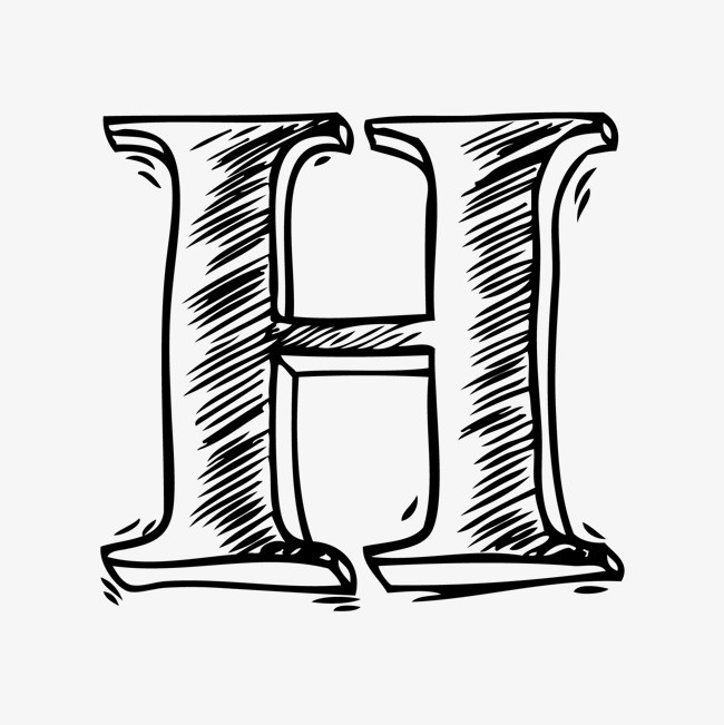铅笔绘画英文字母h