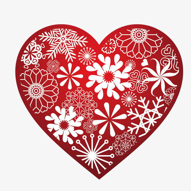 花朵图案的爱心简图