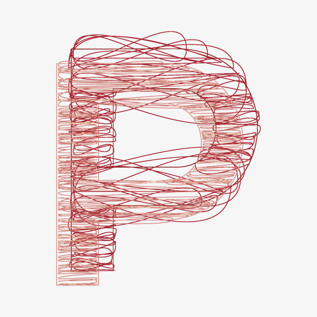 创意卡通装饰英文字母手绘字母p