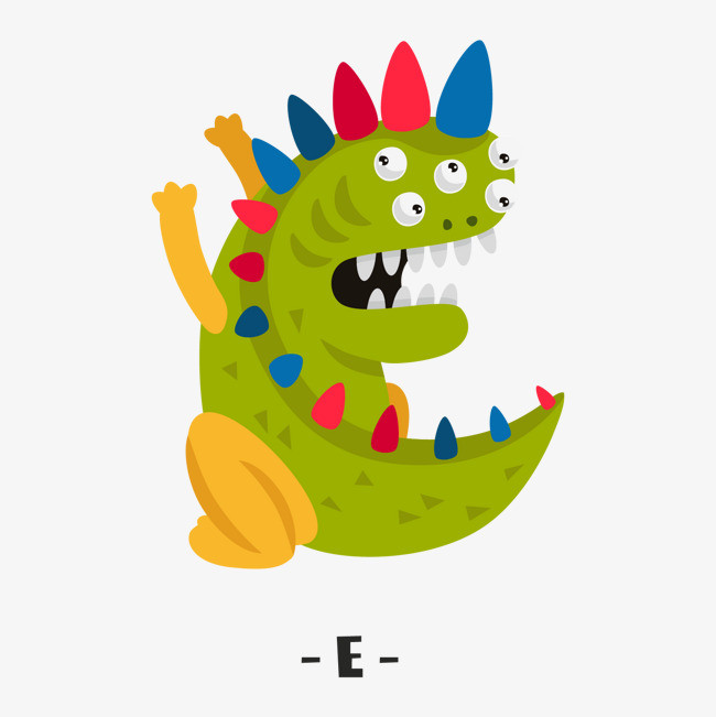 斑点彩色简约卡通手绘字母event元素设计