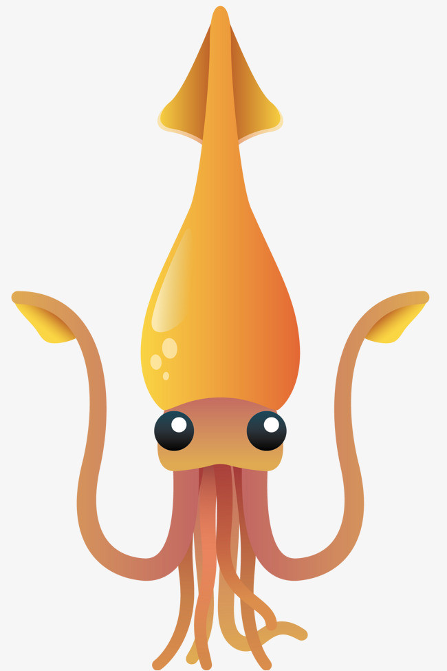 卡通拟人化矢量墨鱼仔