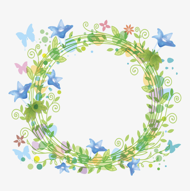 创意绿色小清新花环装饰png素材下载_高清图片png格式(编号:19285853)