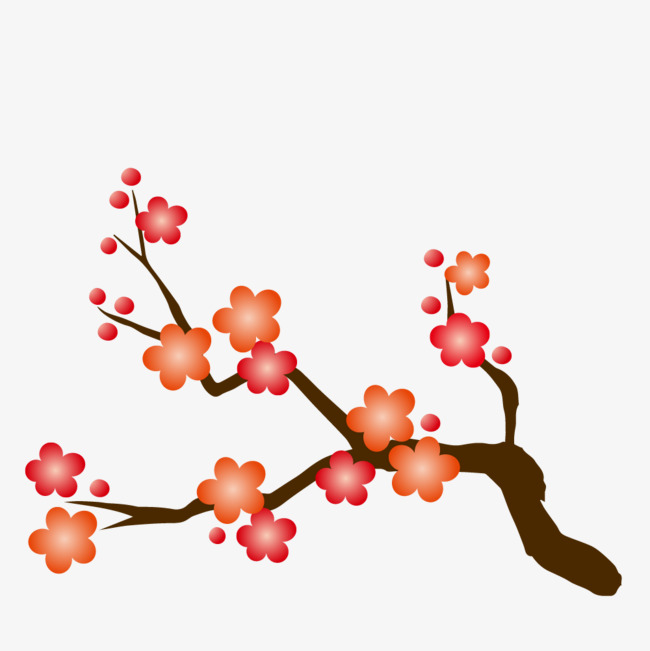 卡通手绘美丽的梅花