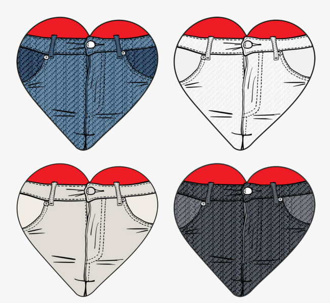 手绘心形牛仔裤前口袋png图片素材免费下载(编号:19283737)-90设计