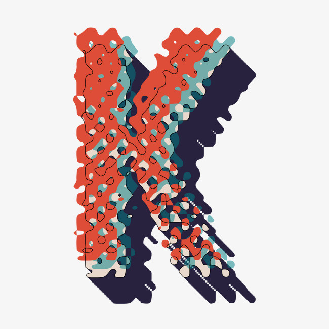 创意卡通装饰英文字母手绘字母k