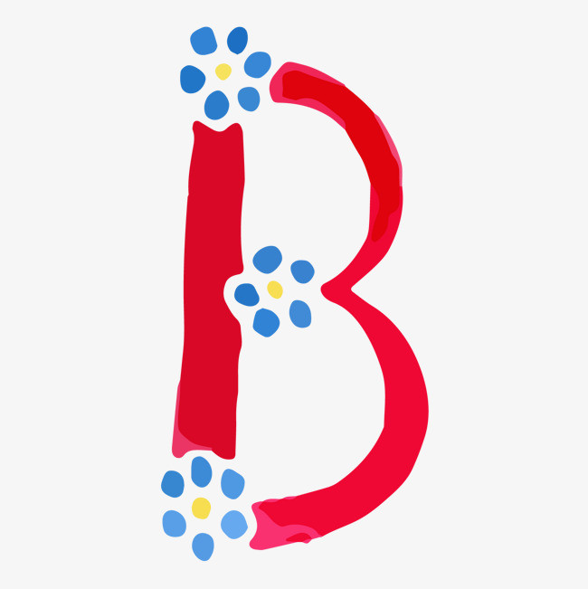 创意卡通装饰英文字母手绘字母b