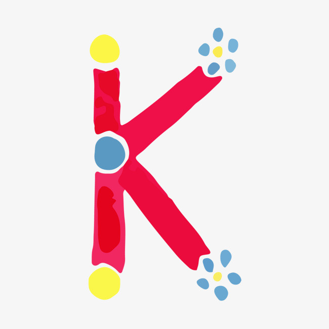 创意卡通装饰英文字母手绘字母k