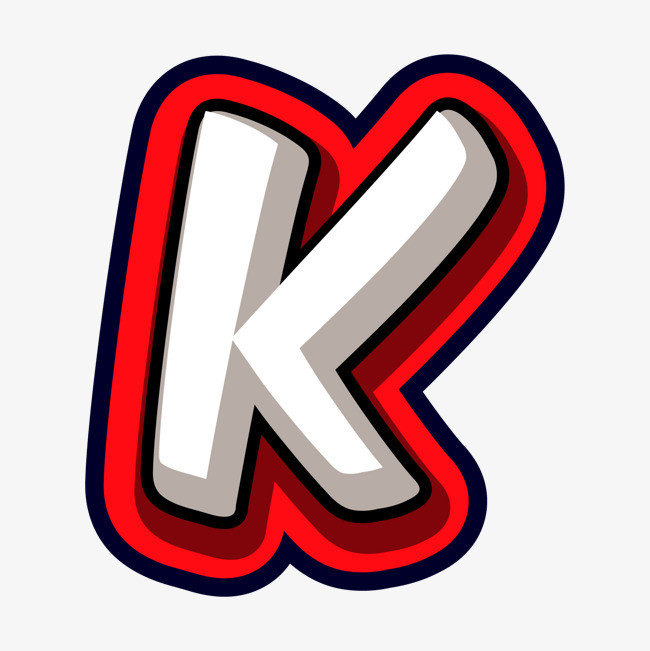 创意卡通装饰英文字母手绘字母k