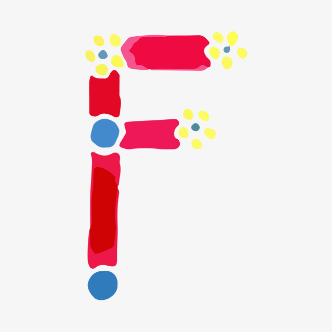 创意卡通装饰英文字母手绘字母f