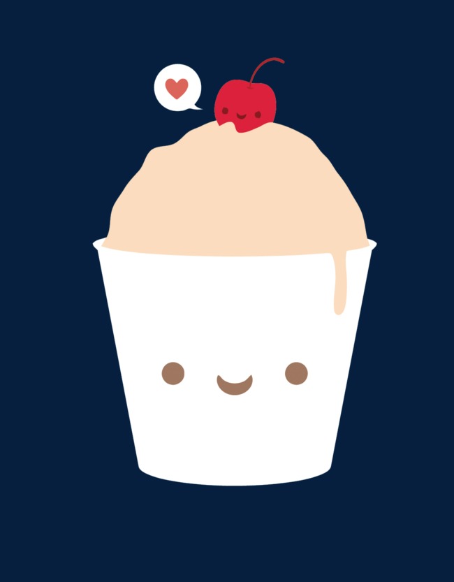 卡通杯子蛋糕手绘插画