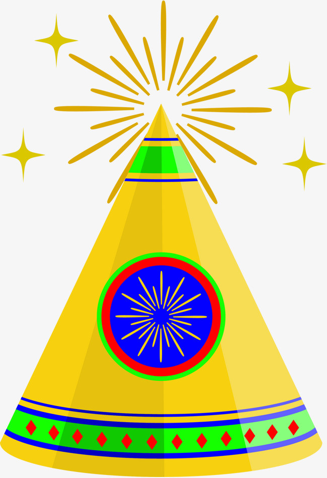 新年黄色锥形烟花