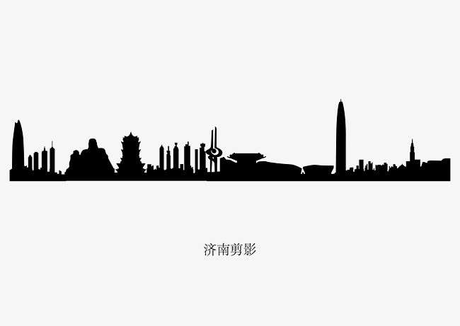 卡通手绘济南剪影