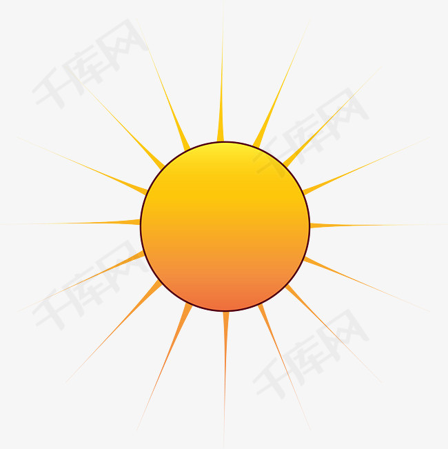 卡通金色太阳矢量图