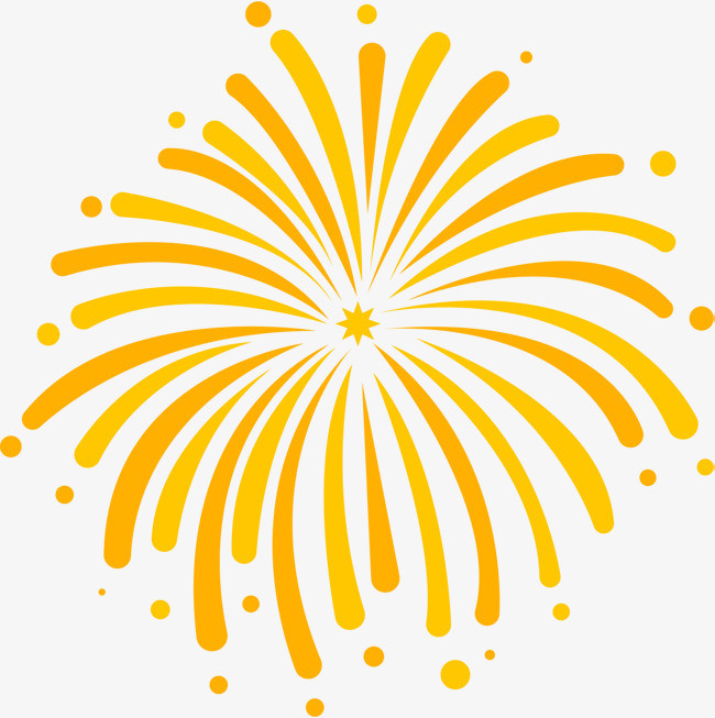 新年灯笼烟花波浪节日卡通素材创意