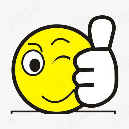 可爱卡通风格单手点赞胜利表情图案