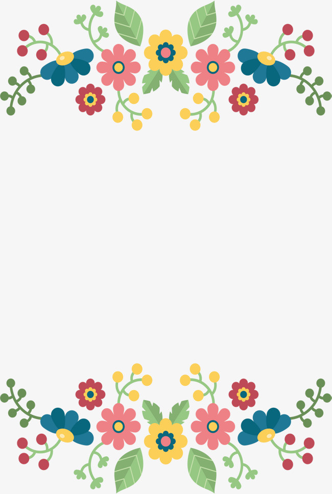 彩色花朵装饰边框
