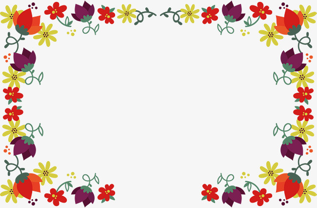 彩色花朵花藤边框