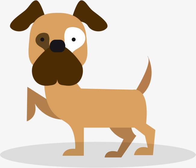 黄色的小狗边框插画