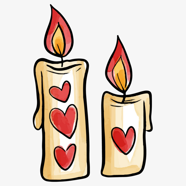 卡通水彩蜡烛免抠图