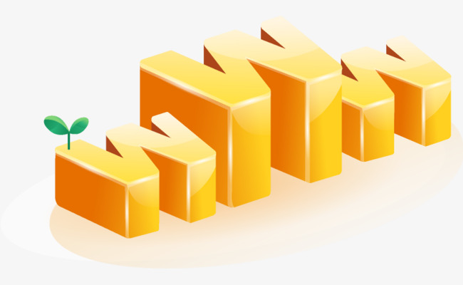 黄色立体英文字母w