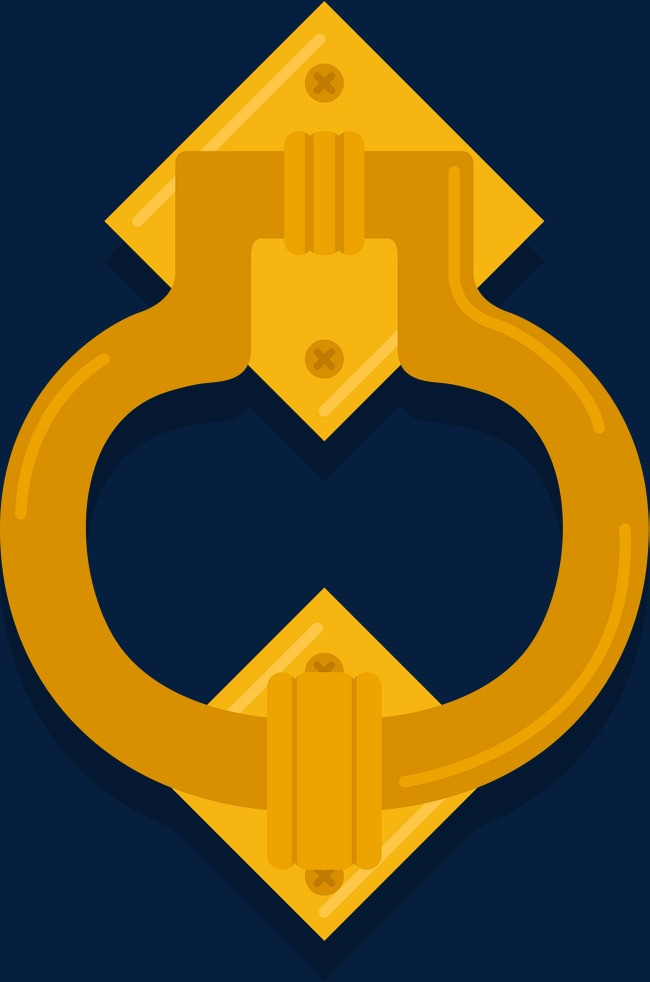 黄铜矢量卡通门环