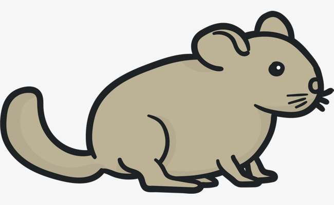 卡通小老鼠的世界花丛矢量装饰插图