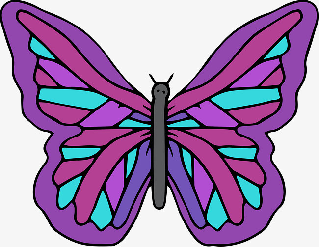 梦幻矢量卡通蝴蝶图