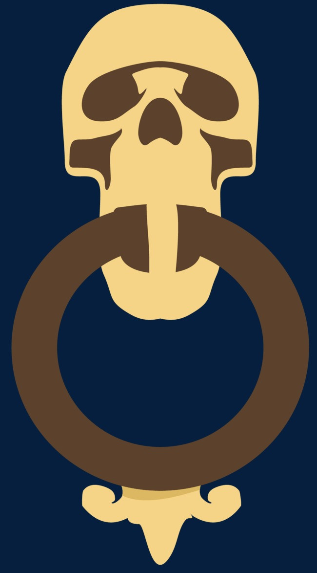 骷髅头样式矢量卡通门环