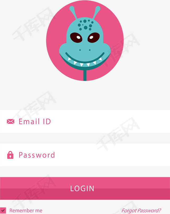 粉红色网站登录界面素材图片免费下载_高清psd_千库网(图片编号