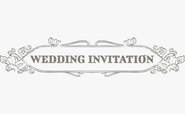 婚礼邀请函黑色艺术字