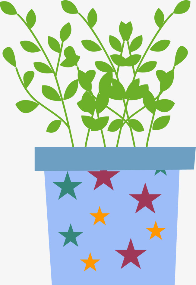 绿卡通植物盆栽图_png素材免费下载_ 1036*1508像素