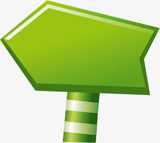 绿色卡通指示牌矢量图