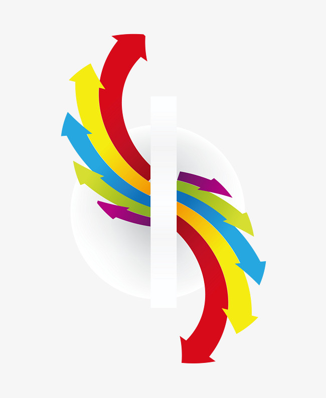 彩色转向箭头矢量图