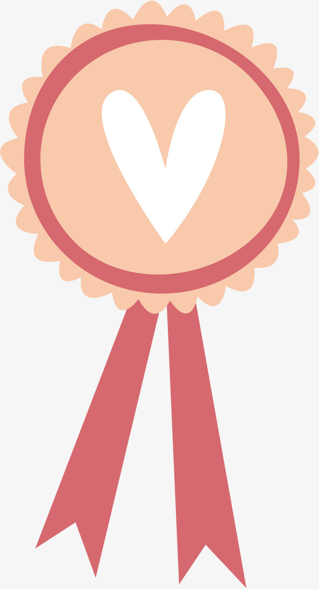 粉红色情人节爱心徽章