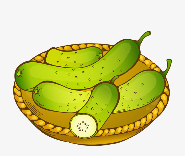 卡通绿色黄瓜免抠图
