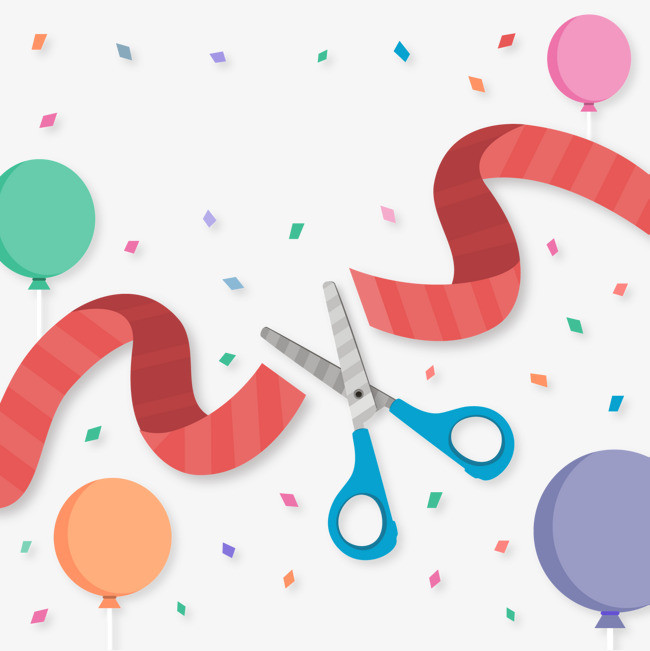 矢量卡通剪彩装饰