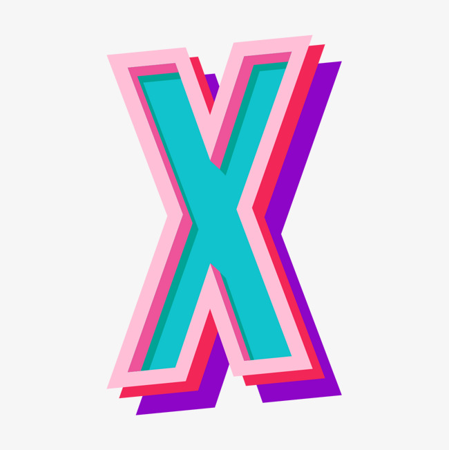 卡通手绘英文字母x