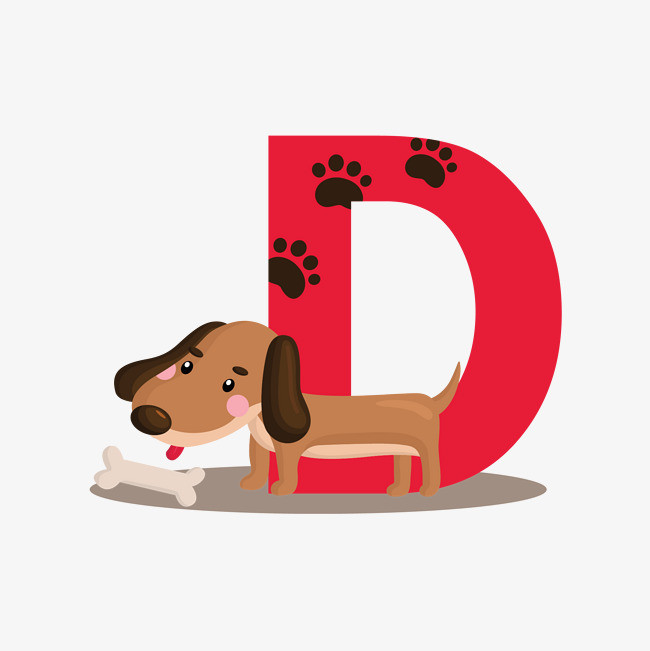 创意卡通装饰英文字母手绘字母d