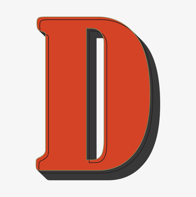 卡通手绘英文字母d