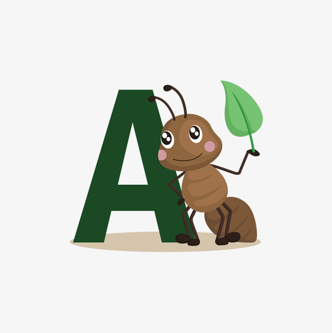 (a单个字母)英文字母26个手绘卡通可爱动物艺术字