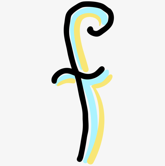 创意卡通装饰英文字母手绘字母f