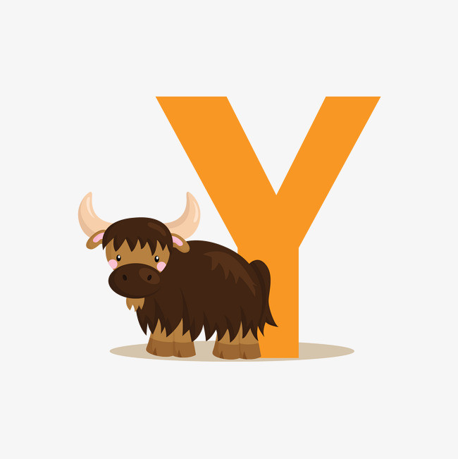 创意卡通装饰英文字母手绘字母y