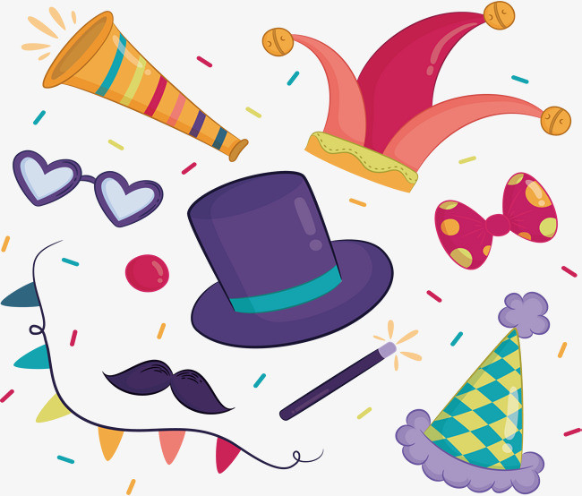 狂欢节派对彩色花纹