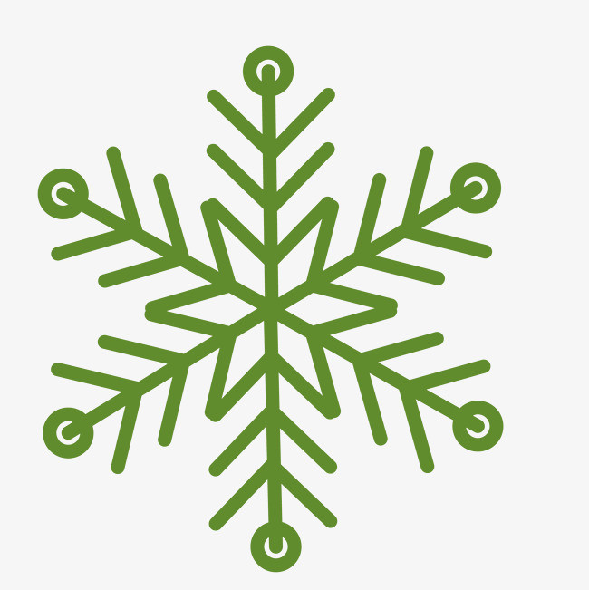 卡通手绘绿色的雪花