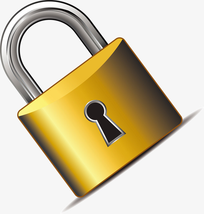 卡通手绘黄色的锁